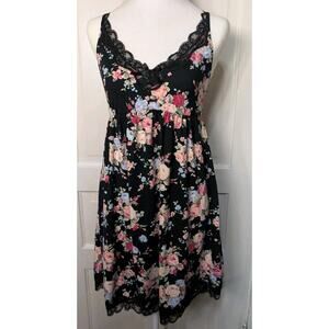 Avidlove Black Floral Lace Women's Nightgown Dress Babydoll Medium (793)